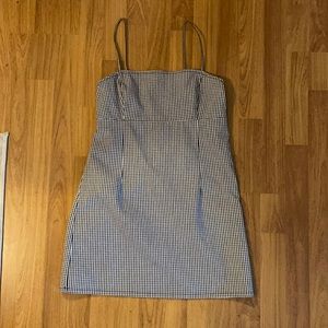 Gingham black and white mini dress size small